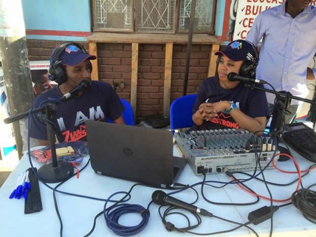 Barbara Vhengedza (right) during an outside broadcast programme