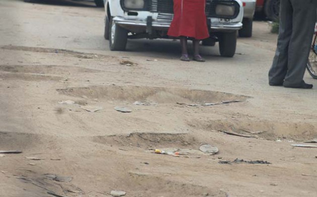 A Budiriro road that is pothole-riddled