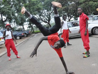 Play time... Members of Fire flame group from Dzivarasekwa show some of their moves during the expo
