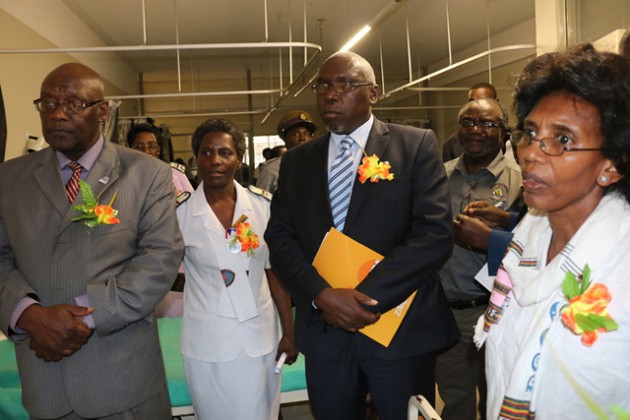 Health and Child Care Minister David Parirenyatwa (left) during his visit to Chinhoyi Provincial Hospital last week
