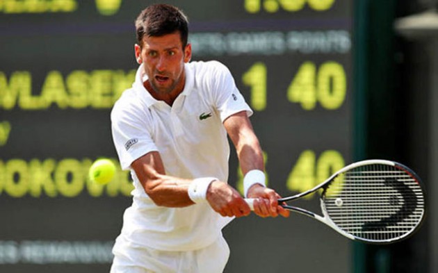 Novak Djokovic overcame an injury scare to reach Wimbledon quarter-finals for the ninth time yesterday