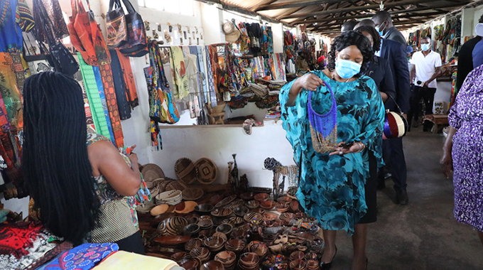 First Lady brings joy to Vic Falls craft traders