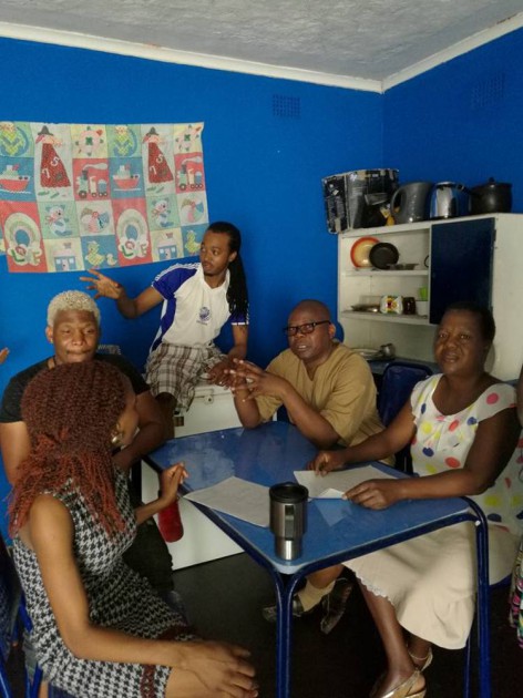 Conrad Mwanawashe (second from right) and some of Wenera cast