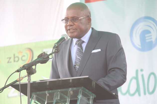 Information, Media and Broadcasting Services Minister Dr Christopher Mushohwe addresses guests during commemorations to mark World Radio Day at Takashinga Cricket Club in Highfield yesterday