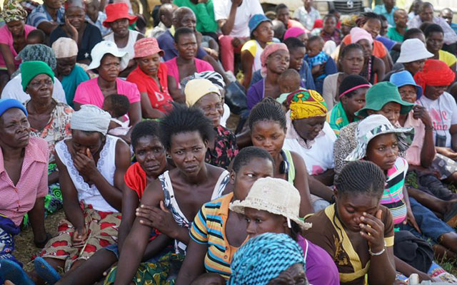 Some of the recipients of the United Nations Population Fund (UNFPA) dignity kits which comprised of sanitary pads, bar of soap, towel, underwear, comb, petroleum jelly, toothbrush and toothpaste, zambia wrap and a bag in which the items were placed