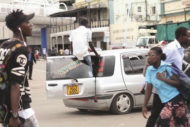 A pirate taxi in Harare