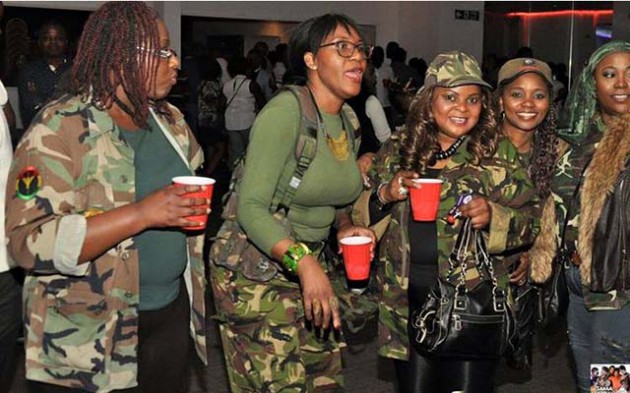 Some fans at Jah Prayzah's recent UK show. In Zimbabwe it is illegal for members of the public to wear military regalia