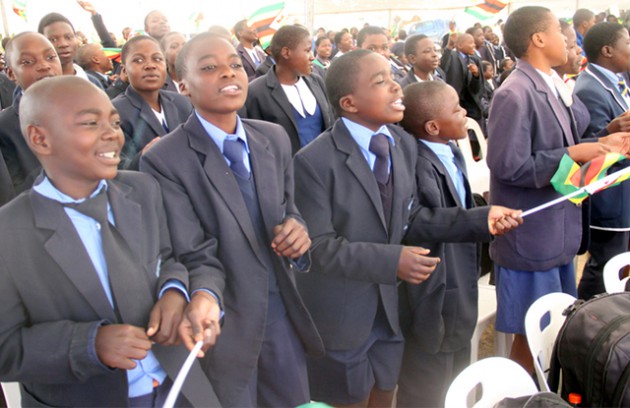 Domboramwari High School students celebrate the Merit Awards