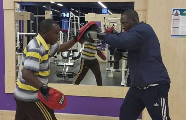 Malvin (right) in a training session