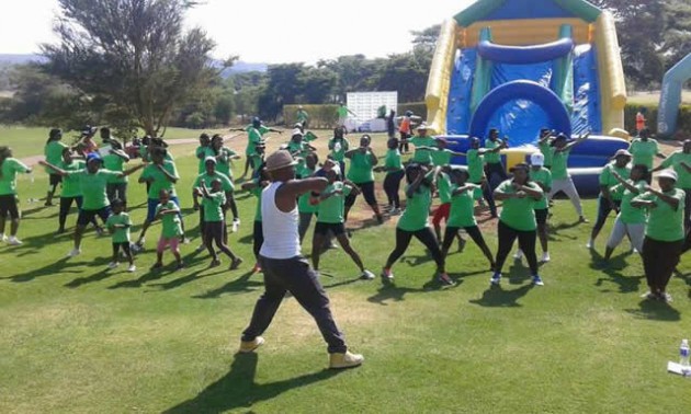 The picture collage shows Nhira conducting Zumba sessions