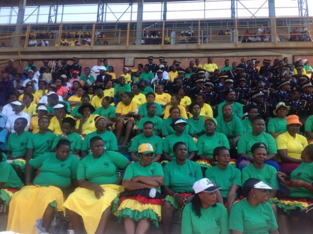Some of the workers already gathered at Rufaro Stadium. All pictures by Lloyd Gumbo
