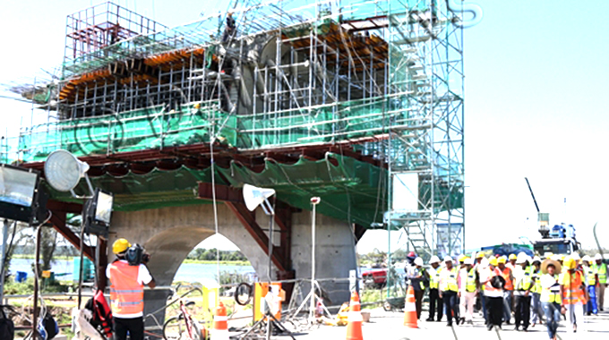 President tours Kazungula Bridge project