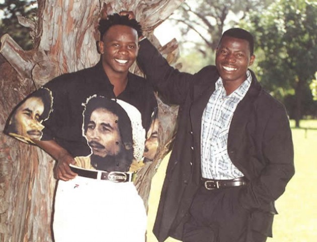 Somandla Ndebele (left) and Tongai ‘Dhewa’ Moyo in Kwekwe in 2001