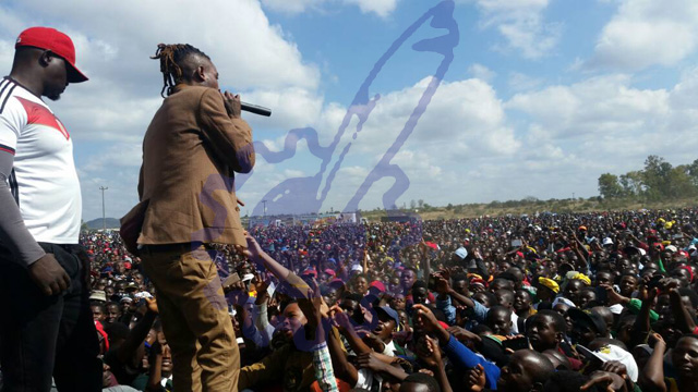 Jah Love entertaining the crowd earlier on.