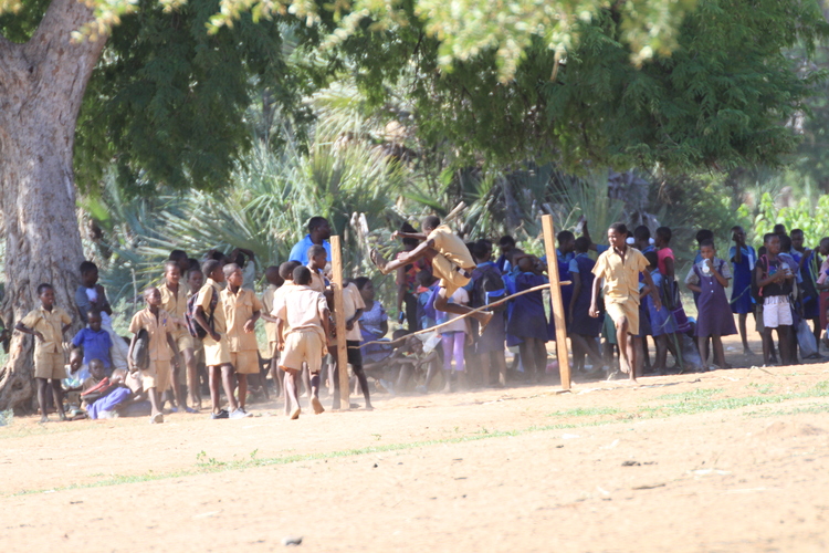 Pupils at Muringazuva Primary School at play during a Physical Education session