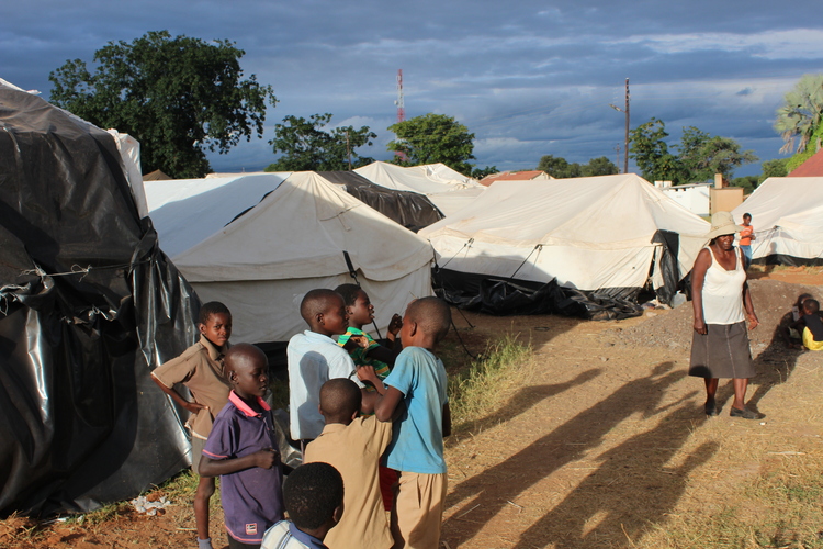 Part of the structures erected at Sipepa Temporary Camp for flood victims