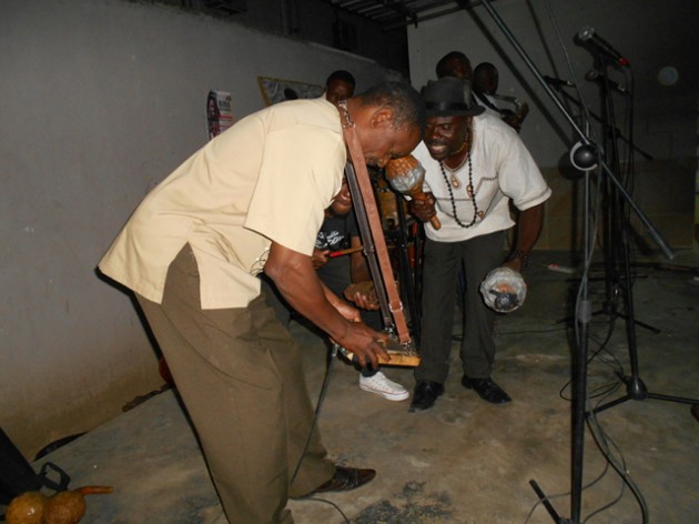 Dr Perminus Matiure and Elijah Chikomo (in hat) performing at the Volt last month during Bira reMutsokoto