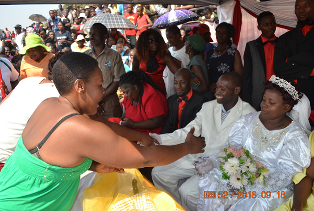 Well-wishers congratulate “the couple”.