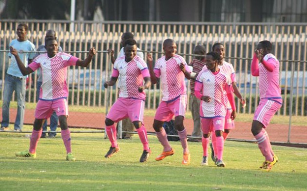 DANCING KINGS . . . Herentals players celebrate their victory in Harare at the weekend. — Picture by Tawanda Bote