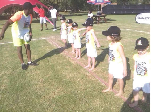 Trevor in action with five-year olds