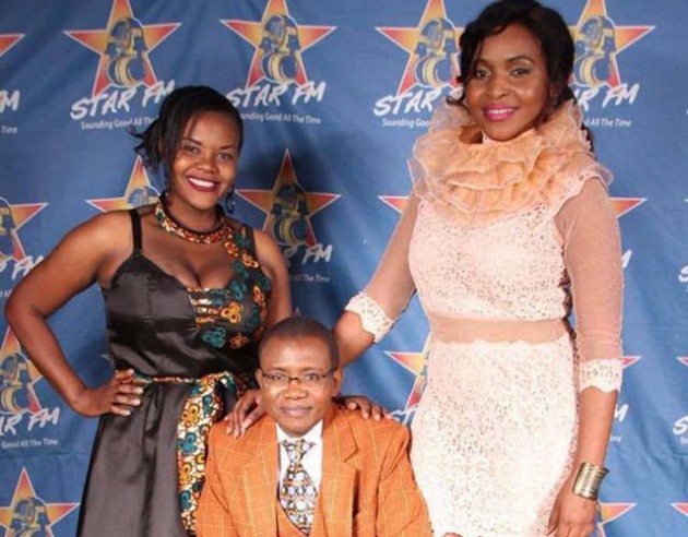 Star FM presenters Linda Muriro, Ishamel Ndlovu and Itayi Mutinhiri donning some of the designs at the event