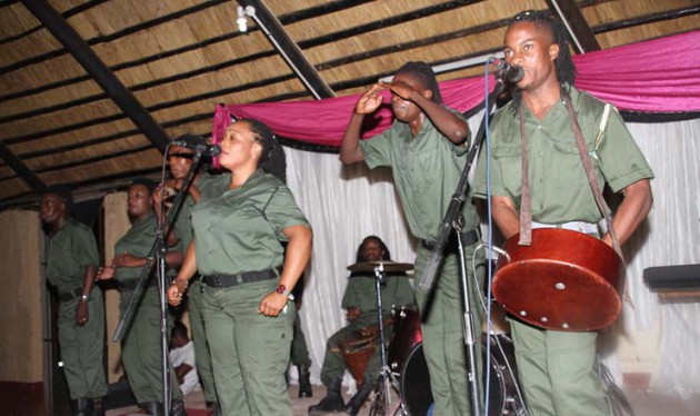 Andy Muridzo and his band on stage at Dandaro Inn