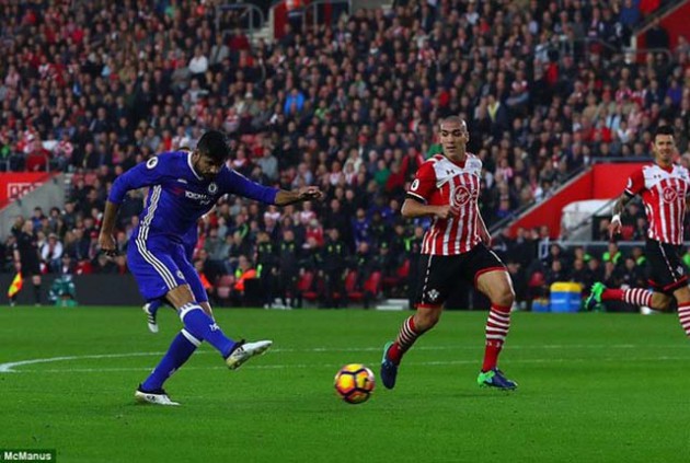 Diego Costa’s sublime strike sealed Chelsea’s 2-0 success against Southampton yesterday as the Blues chalked up a fourth successive Premier League victory