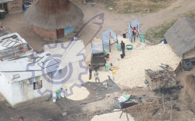 An aerial view depicting household maize bumper harvest around Zimbabwe as a result of the Command Agriculture and Presidential input schemes. Pictures by John Manzongo