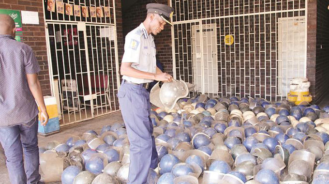 Anti-riot gear found near Harvest House