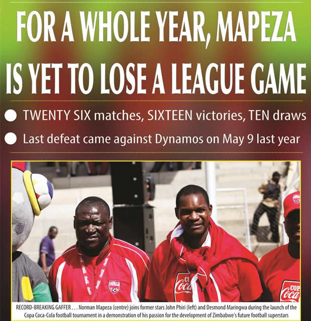 Mapeza yet to lose a game
