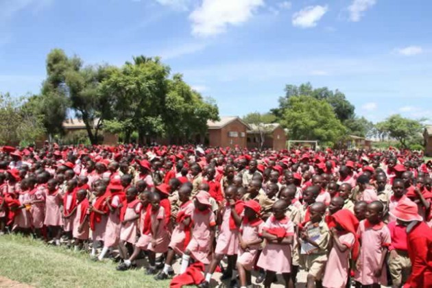 Part of the young crowd that assembled at Budiriro 3 Primary School for the launch of th Catch Them Young programme