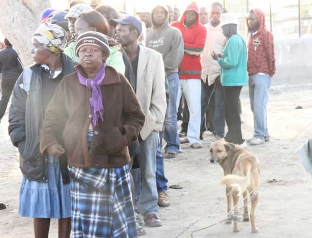 Zanu-PF supporters arrive at St.Johns school in Buhera North to attend the party's Women's League rally to be addressed by Amai Grace Mugabe. - Pic by Simiso Mlevu