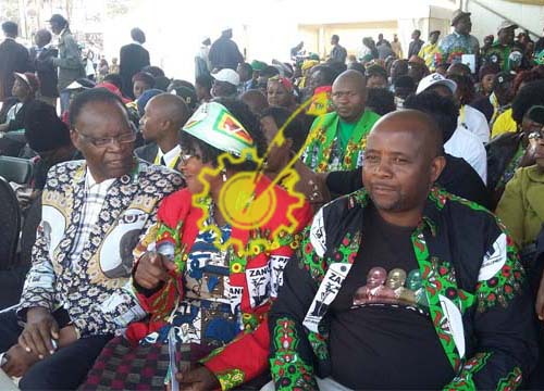 Cde Pupurai Togarepi (right)and Minister of State for Liaising on Psychomotor Activities in Education Cde Hungwe (left) are now sitted at the venue.