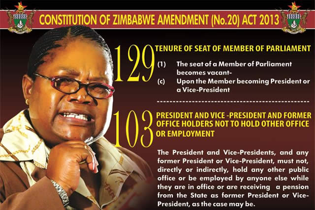 Mujuru out of Parliament . . Constitution seals her fate