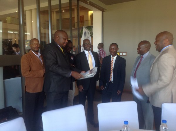Zimpapers managers converse awaiting commencement of the #ZimBudget2016 breakfast hosted by Business Herald