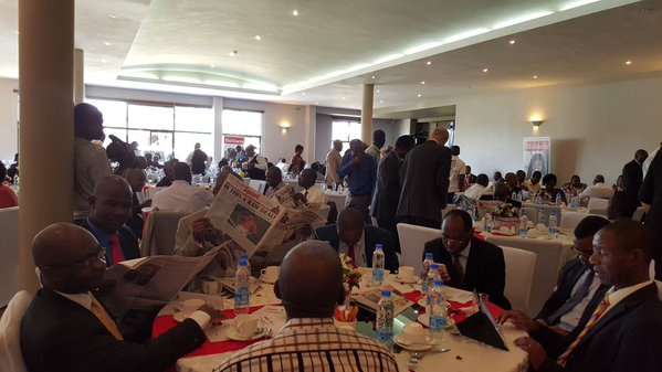 Tables are filling at Celebration Centre for breakfast meeting discussing the #ZimBudget2016