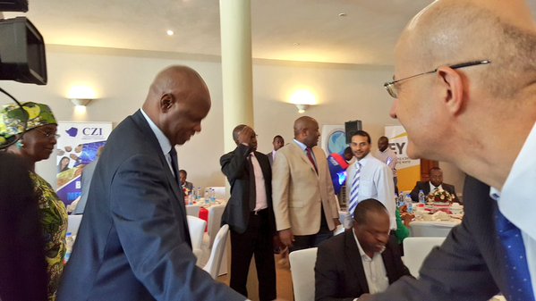 The Finance Minister, Hon. Chinamasa has arrived