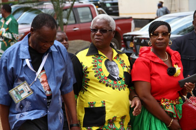 Cde Josiah Hungwe, Cde Ignatius Chombo and his wife chat at the conference