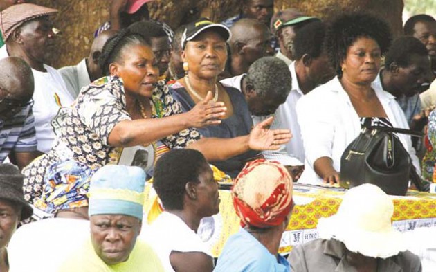 ZANU-PF Secretary for Transport and Welfare, who is also Environment, Water and Climate Minister Cde Oppah Muchinguri-Kashiri , attends a rally for Chimanimani West candidate Cde Nokuthula Matsikenyere at Nyanyadzi Primary School in Manicaland on Saturday. — (Picture by Tawanda Mudimu)