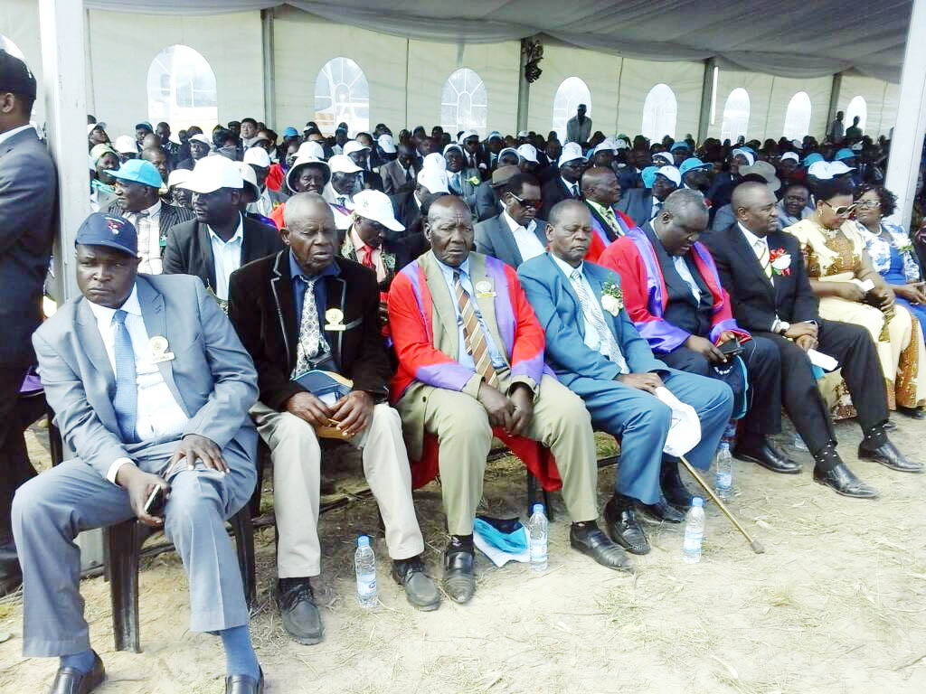Delegates follow proceedings at the launch of the Beitbridge- Harare and Harare- Chirundu highways dualisation project at Chaka Business Center, Chirumhanzu.