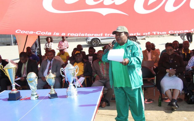 GROUND BREAKING . . . Minister of State for Manicaland Provincial Affairs Mandi Chimene launches the community and recreation club system at Sakubva in Mutare