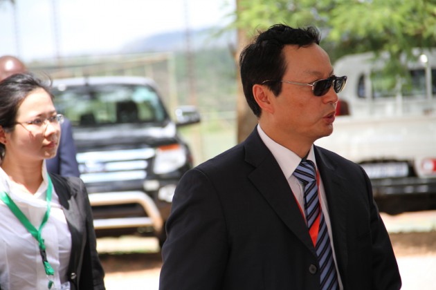 Chinese Ambassador Mr Lin Lin arriving for the conference in Chinhoyi
