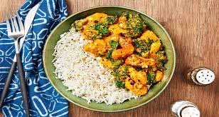 One pot curry chicken, rice