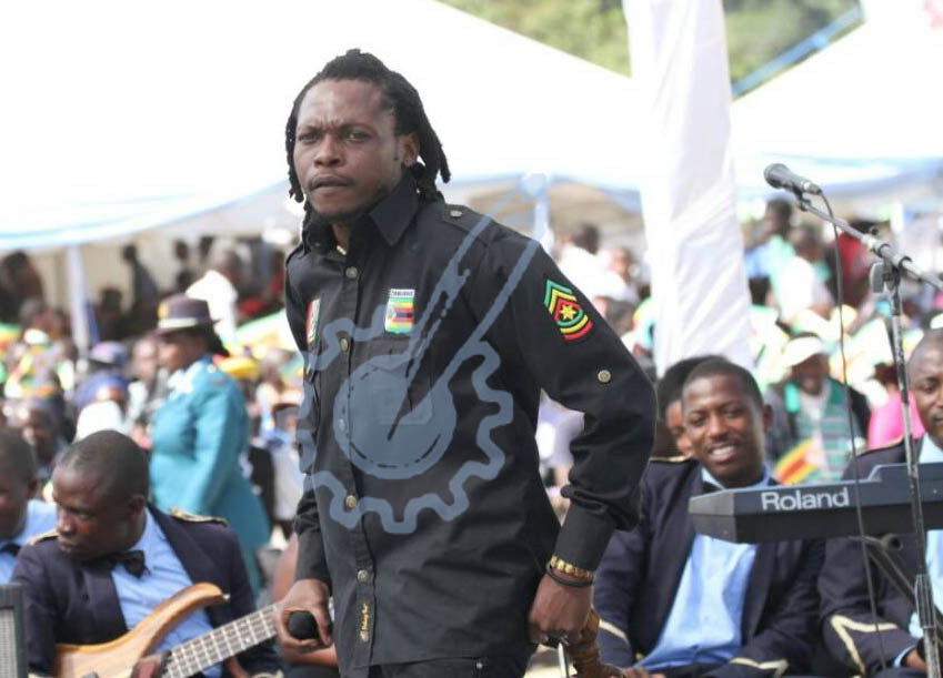 Ras Caleb performs his song "Tokwe Mukosi" earlier today ahead of the commissioning of the Tokwe Mukosi dam at Gororo in Masvingo.