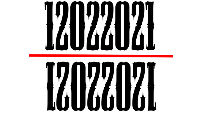 Interesting palindrome ambigram date today