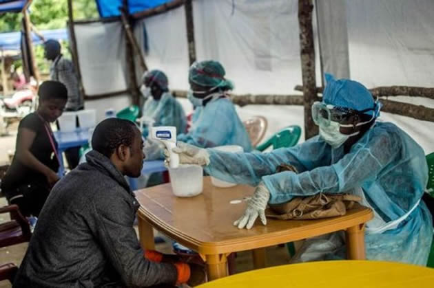 Ebola screening in Liberia last year. - (File picture)