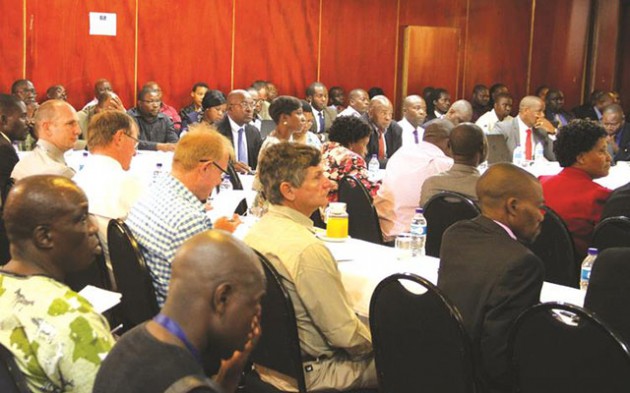 Farmers attend a horticulture industry workshop, which was addressed by Lands, Agriculture and Rural Resettlement Minister Chief Air Marshall Perrance Shiri (Retired) at Rainbow Towers in Harare yesterday. — (Picture by Tawanda Mudimu)