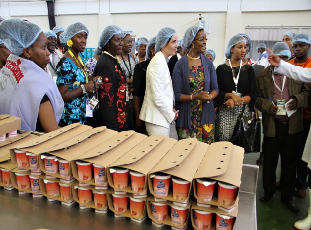 First Lady Amai Grace Mugabe show her products to UNWTO head of delegation Nisrine Rifai and other delegates -pic by Tawanda Mudimu