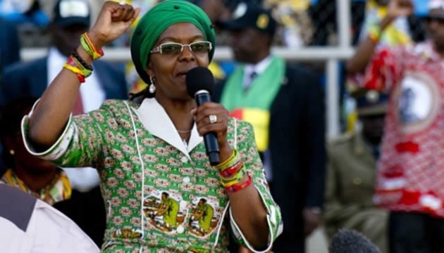Amai Mugabe addresses a rally recently