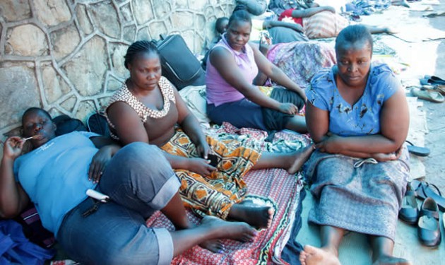 HOME AWAY FROM HOME . . . Grain Marketing Board ex-workers have turned Dura House into a temporary home after failing to get their unpaid salaries and terminal benefits